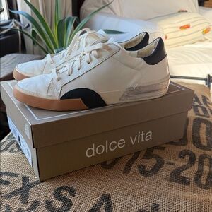 Dolce Vita Cream and Black Sneakers